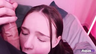 The cutest schoolgirl is sucking cock with great pleasure