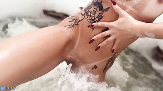 A naughty girl is fucking in the hotel pool with her boyfriend