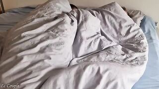 A man penetrated the pussy of his wife with a cock early in the morning