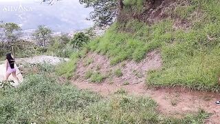 A fitness Latina with a big ass gets spied on while running, showcasing her curvaceous beauty