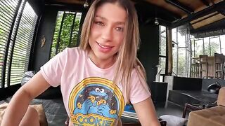 A girl is giving a lesson to her sexy teacher at home