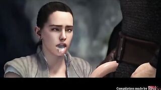Star Wars compilation with Rey and other characters in animated action
