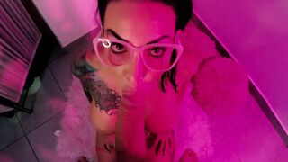 A little slut wants to be topped with spunk on her lollipop