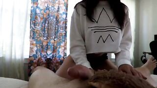 A sexy amateur woman rides the cock of her man early in the morning