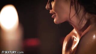 Hot girl Tina Kay has an oily lesbian massage with her friend Lilu Moon