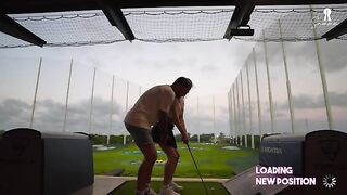 A hot blonde is having fun with her boyfriend on a golf date