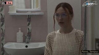 Russian schoolgirl gets two cocks after returning from school