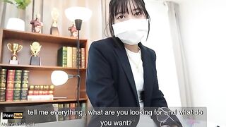 The gardener fucked the Asian teacher Mya Mya in the classroom