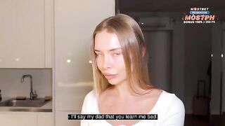 A man fucks his hot tutor, not letting his dad know