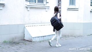 A young cute girl gets fucked by a stranger in a hostel room