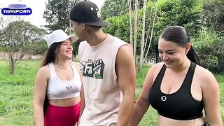 Two girlfriends agreed to fuck with a stranger for money in the park
