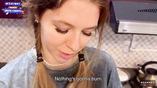 Flatmate girl does not mind sex in the kitchen from time to time