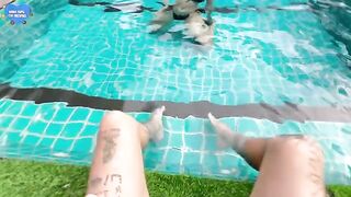 My girlfriend's best friend had sex with me in the pool, it was awesome!