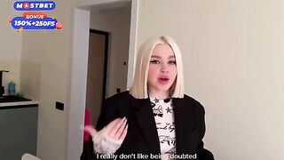 The disgruntled neighbor gets fucked hard by the hot blonde