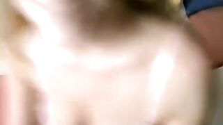 A girl with glasses fucks deeply at home in POV style