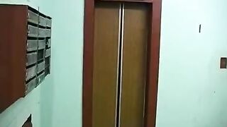 Appetizing girl sucking her brother’s cock on the balcony