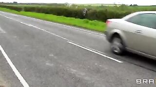 A juicy beauty was fucked by a guy on a haystack