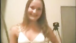 A young girl has sex with a guy in this steamy homemade scene