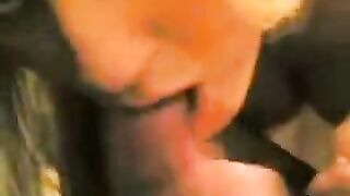 The guy received a blowjob from his girlfriend at home