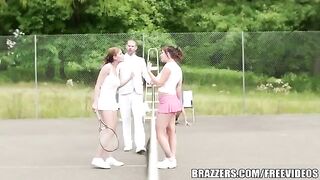 Friends had sex with a rich uncle on the tennis court