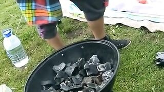 Outdoor sex of young Russian students in a group
