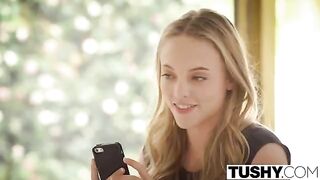 The man fucked in his ass two hot students in a steamy FFM threesome