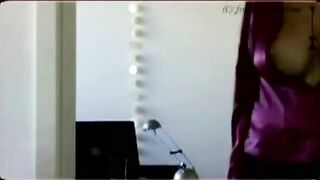 A peeping guy saw girl's tits and now he's jerking off