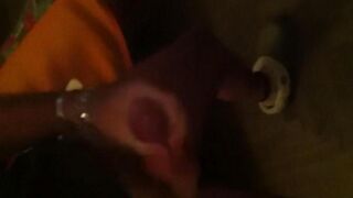 A guy was jerking in front of the mirror with great pleasure