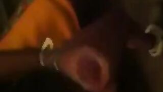 A guy was jerking in front of the mirror with great pleasure