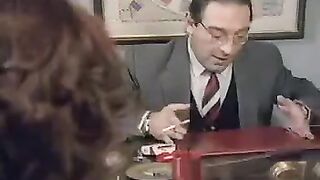 A 50-year-old man forces his way with a young student on the table