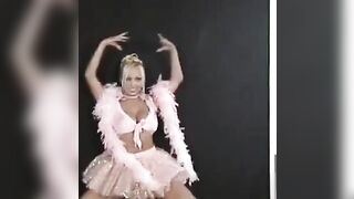 The Russian is dancing and showing her skills to everyone around