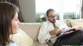 The stepdaughter has no panties when she seduces her stepfather
