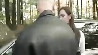 A guy put a girl on the car bonnet and started to fuck her