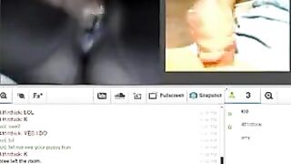 A girl with her husband satisfies her needs through a webcam