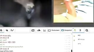 A girl with her husband satisfies her needs through a webcam