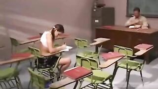 The teacher pushed cancer into a dirty whore's mouth
