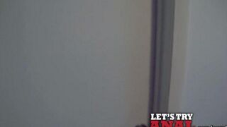 Czech blonde Kitty Jane gets her anal hole railed on the bed