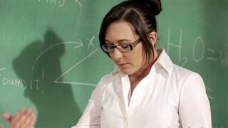 The teacher is having fun with her student under the table