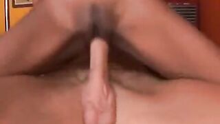Skinny black girl is getting fucked by a white cock