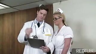 The doctor checked the girl's pussy as a nurse