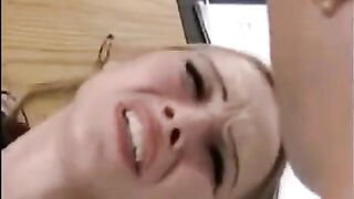 A girl is having sex with a guy who holds her hand and plays with his dick