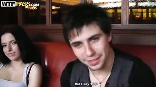 Girl was divorced by Russian pickupers for sex in the toilet of a cafe