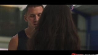 A fan got fucked by a hockey player at the stadium