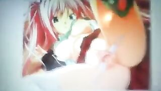 The guy as usual masturbates on the crotch of an anime girl