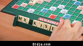 The girl seduced a timid peasant in the kitchen and on the table