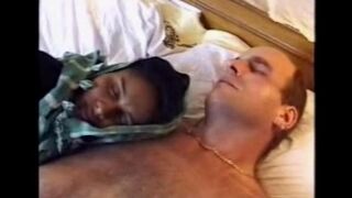 A drunken black girl is fucked by a visiting man