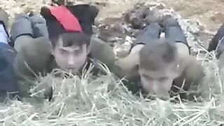 A young guy fucked a girl in the hay in the barn