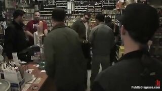 A girl was roughly fucked in a store, it was really harsh
