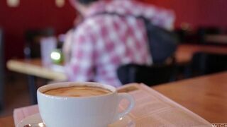 Guy picked up Asian girl in the cafe and fucked her hard