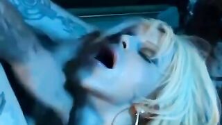Girl in a corset and stockings, big tits, sexy tease